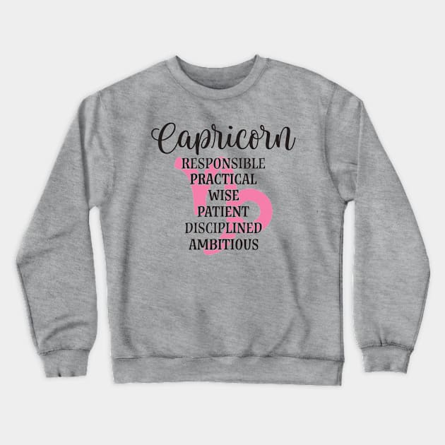 Capricorn Sign Crewneck Sweatshirt by thechicgeek